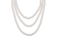 Neel Blue Women's Vintage Fashion White Pearl Necklace, 150cm, Pack of 2 Neel Blue White One Size