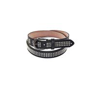 Neel Blue Women's XL Size Leather Waist Belt with 3 Row Punk Rock in Black Neel Blue Black One Size