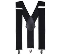 Neel Blue Y Shape Clip On Braces Suspender, Black