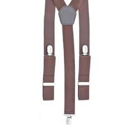 Neel Blue Y Shape Clip On Braces Suspender, Chocolate Brown