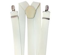 Neel Blue Y Shape Clip On Braces Suspender, Off White