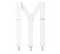 Neel Blue Y Shape Clip On Braces Suspender, White