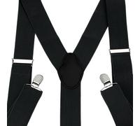 Neel Blue Y Shape Elastic Braces, Metal Clips Suspender, Black