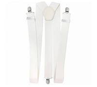 Neel Blue Y Shape Elastic Braces, Metal Clips Suspender, Ivory