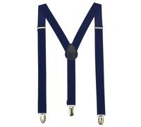 Neel Blue Y Shape Elastic Braces, Metal Clips Suspender, Navy