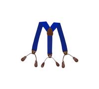Neel Blue Y Shape Elasticated Suspenders Button Hole Braces, 25mm Wide in Blue Neel Blue Blue One Size