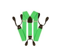 Neel Blue Y Shape Elasticated Suspenders Button Hole Braces, 25mm Wide in Green Neel Blue Green One Size