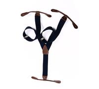 Neel Blue Y Shape Elasticated Suspenders Button Hole Braces, 25mm Wide in Navy Neel Blue Navy One Size