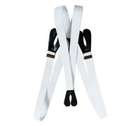 Neel Blue Y Shape Elasticated Suspenders Button Hole Braces in White Neel Blue White One Size