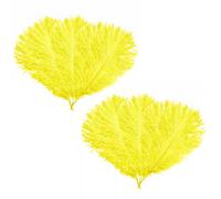 Neel Blue Yellow Ostrich Feather Plume, 10Pcs Natural Feather Fringe, 35-40 Cm