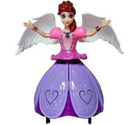 Neel Saanjh Angel Girl Dancing Doll with Lights & Music, 360° Rotating Princess Toy for Kids, Battery Operated Musical Doll with Bump & Go Action, Blossoming Skirt, Flashing 3D Lights