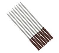 Neel Saanjh BBQ Skewers Set, Wooden Handles,Reusable Barbecue Grill Sticks, Rust Resistant, Easy to Clean, Heat Resistant Handles, Non-Slip Grip, Perfect for Tandoor, Grill & BBQ Parties,60cm (8PCS)