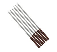 Neel Saanjh BBQ Skewers Set, Wooden Handles,Reusable Barbecue Grill Sticks, Rust Resistant, Easy to Clean, Heat Resistant Handles, Non-Slip Grip, Perfect for Tandoor, Grill & BBQ Parties,60cm (6PCS)