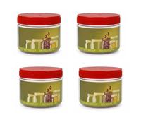 Neel Saanjh Clear Plastic Storage Jars with Red Screw Top Lids, Airtight Reusable Food Containers for Pantry, Snacks, Spices, Crafts & Kitchen Organisation (200ml, 4 Pcs)