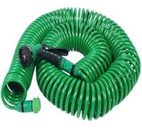 Neel Saanjh Coiled Hose Pipe with Water Spray Gun Nozzle, Lightweight and Space Saver, Expandable Spiral Reel, Hose for Garden, Ergonomic Design, Tangle-Free Design (30M)