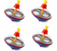 Neel Saanjh Colorful Rainbow Spinning Top, Lightweight And Compact, Easy To Carry, Hand-Eye Coordination, Push-And-Spin, Stress Relief, Durable Construction, Eye-Catching Design, (4 Pcs)