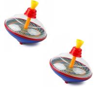 Neel Saanjh Colorful Rainbow Spinning Top, Lightweight And Compact, Easy To Carry, Hand-Eye Coordination, Push-And-Spin, Stress Relief, Durable Construction, Eye-Catching Design, (2 Pcs)