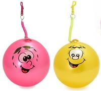 Neel Saanjh Fruity Smelly Ball With Spiral Keyring, Fun Smiley Eye Catching Design, Vibrant Colour, Promote Hand-Eye Coordination, Inflates Up To 23cm, Assorted Colors (4 Pcs)