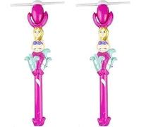Neel Saanjh Mermaid Design Rotating Glowing Fairy Stick, Magic Wand, Wonderful Music, Spinning Windmill Toy, Playful Toy Gift For Girls, Wonderful for Parties (2 PCS)