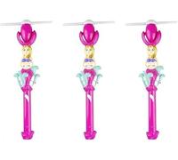 Neel Saanjh Mermaid Design Rotating Glowing Fairy Stick, Magic Wand, Wonderful Music, Spinning Windmill Toy, Playful Toy Gift For Girls, Wonderful for Parties (3 PCS)