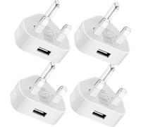 Neel Saanjh Universal USB Wall Charger Adapter, 3-Pin Plug Design, Adapter with Fast Charging Support, Lightweight and Travel-Friendly, Single USB Port, Perfect for Home, Office and Daily (4Pcs)