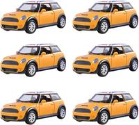 Neel Saanjh Yellow Mini Sports Car with 1: 24 Scale, Pull-Back Mechanism, Fun Toy For Kids, Super Alloy Car, Diecast Mini Racing Vehicles, Sturdy and Durable Build (6 PCS)
