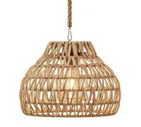 NEELAUK Solar Powered LED Hanging Lantern - Rattan Style Garden Light, Waterproof Outdoor Hanging Light, Warm White LED, 21cm