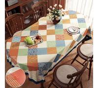 Neelvin Premium Waterproof Oil & Heat-Resistant Vinyl Rectangle Tablecloth Thick Wipeable Spill-Proof Plastic Table Cover for Indoor and Outdoor,55"x70",4-6 Seats