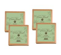 Neem Basil Butter Soa.p - 125g x 4 |Cold-Processed Ayurvedic Bath Soap with Neem Actives & Basil | Antibacterial, Anti-Inflammatory & Anti-Acne|Handmade Herbal Soap with Essential Oils for Men & Women