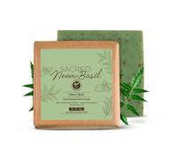 Neem Basil Butter Soap - 125g |Cold-Processed Ayurvedic Soap with Neem Actives & Basil | Antibacterial & Anti-Inflammatory |Handmade Herbal Soap Bar with Essential Oils for Body Acne| For Men & Women