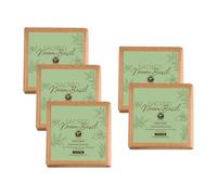 Neem Basil Butter Soap - 125g x 5 | Cold-Processed Ayurvedic Soap with Neem Actives & Basil | Antibacterial & Anti-Inflammatory | Handmade Herbal Soap Bar with Essential Oils for Body Acne