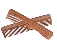 Neem wooden combs for women men hair | Wide Toothed Organic Comb (Brown) Handmade for loosening curls | Eco-Friendly Great for Scalp and Hair Health Non Static Detangle Comb (pack of 2)