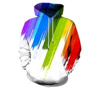 Neemanndy Unisex Colorful Graphic Hoodies 3D Print Cool Sweatshirt Cool Design with Pocket for Men and Women, Bxcai-colorful, Medium
