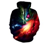 Neemanndy Unisex Colorful Graphic Hoodies 3D Print Cool Sweatshirt Cool Design with Pocket for Men and Women, Hj Space58, XL