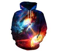 Neemanndy Unisex Colorful Graphic Hoodies 3D Print Cool Sweatshirt Cool Design with Pocket for Men and Women, Gnian-space, Medium