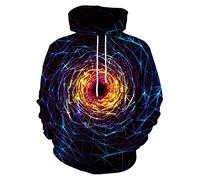 Neemanndy Unisex Graphic Print Hoodies 3D Colorful Novelty Design Long Sleeve Sweaters with Pocket, 3d Galaxy, S