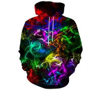 Neemanndy Unisex Graphic Print Hoodies 3D Colorful Novelty Design Long Sleeve Sweaters with Pocket, Spin Color, M