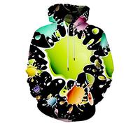 Neemanndy Unisex Graphic Print Hoodies 3D Colorful Novelty Design Long Sleeve Sweaters with Pocket - - XXL