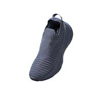 Neeman's Begin Walk Trek Slip Ons for Men | Breathable Knit Upper, Cushioned EVA Sole | Lightweight Walking Shoes for Everyday Comfort, All Dark Grey, 8.5 UK