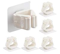 NEEMAY Broom Holder Wall Mounted, Mop Holders Broom Grippers Mop Racks Broom Holders Self Adhesive Hanger No Drilling Broom Holder Storage & Organization for Kitchen, Bathroom, Garden (6 PCS)
