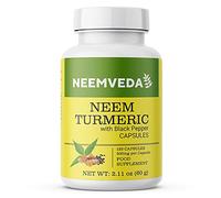 Neemveda Neem Turmeric Capsules with Black Pepper 120 Veg Capsules (Detox, Eczema, Skin Supplement)