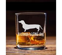 NeeNoNex It's Been a Long Day Funny Dachshund Whiskey Glass - Sarcastic Dog Lover