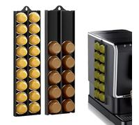 Neepanda Coffee Pods Holder, Adjustable Capsule Organizer & Storage, Designed for 37-58mm/1.46-2.28inch Pods, Ideal Coffee Bar Accessory (Black, 2 Pack)