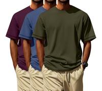 Neer 3 Pack Big and Tall T-Shirts for Men L-7xl Tops,3X-Large,Matcha Green, Haze Blue, Purple