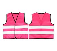 Neer Pink High Visibility Vest for Children Kids High Hi Vis Safety Vests Unisex Children's Safety Clothes Reflective Gear Jacket in the Dark for 2-4 Years Boys Girls Gift Play Outside Ride Bike