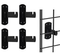 NEESEEYEE 4 Pcs Gridwall Mount Brackets Black, Wire Wall Grid Panel Display Hooks Gridwall Accessories for Clothing Stores, Retail Displays, Home, Wall Organization