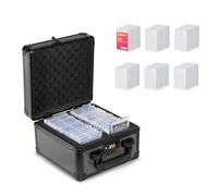 NEETBU Sports & Collectible Card Storage Case with Dual Compartments + 60 Protective Sleeve Boxes - Portable Organizer for Trading Cards, Memorabilia Display (6"x9"x9")