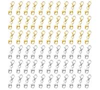 NEETUE 68Pcs Double Lobster Clasps, Silver and Gold Bracelet Extender, Jewelry Clasps and Closures, for DIY Jewelry Making (Multicolor)