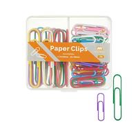 NEEWAY Colorful Paper Clips Assorted Sizes, Small and Large Paper Clips, 70 Count (Multicolor)