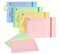 NEEWAY Heavy Weight Colored Ruled Index Cards 3x5, 200 Count Flash Cards with Rings and Cover, Lined Note Cards for Home, Office